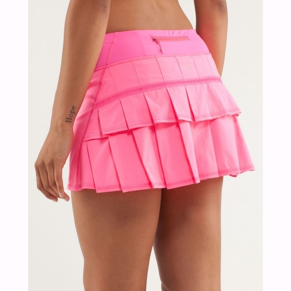 LULULEMON Pace Setter Skirt Pleated Mini Skort Pink 2 Tall - Picture 2 of 14